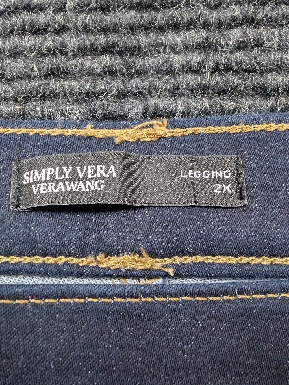 Simply Vera Vera Wang Navy Stretch Jeggings - Picture 3 of 4